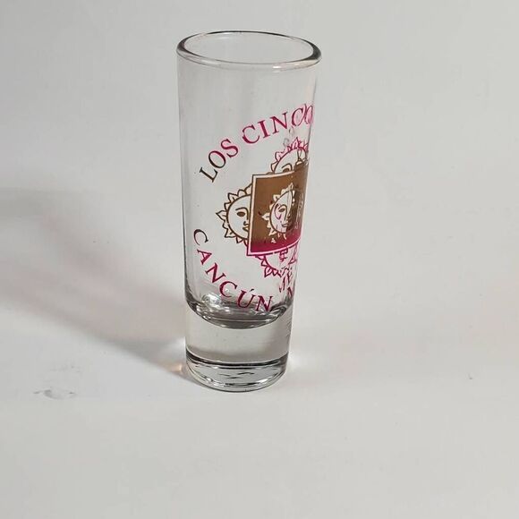 Collectible Shot Glasses Los Cinco Sol Cancun, MX - Picture 2 of 5